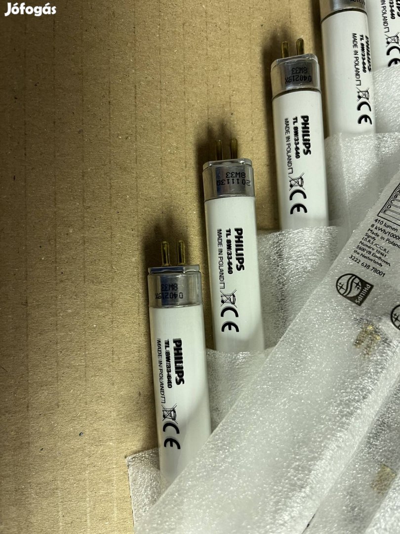 5db T5 8W fénycső, neoncső, Philips TL8W33-640, nem Tungsram