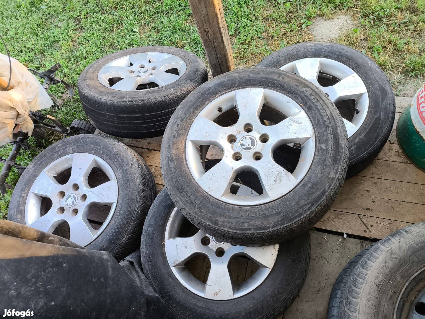 5db VW Skoda Audi Seat 5x112 Alu könnyűfém felni 15" + nyári gumik