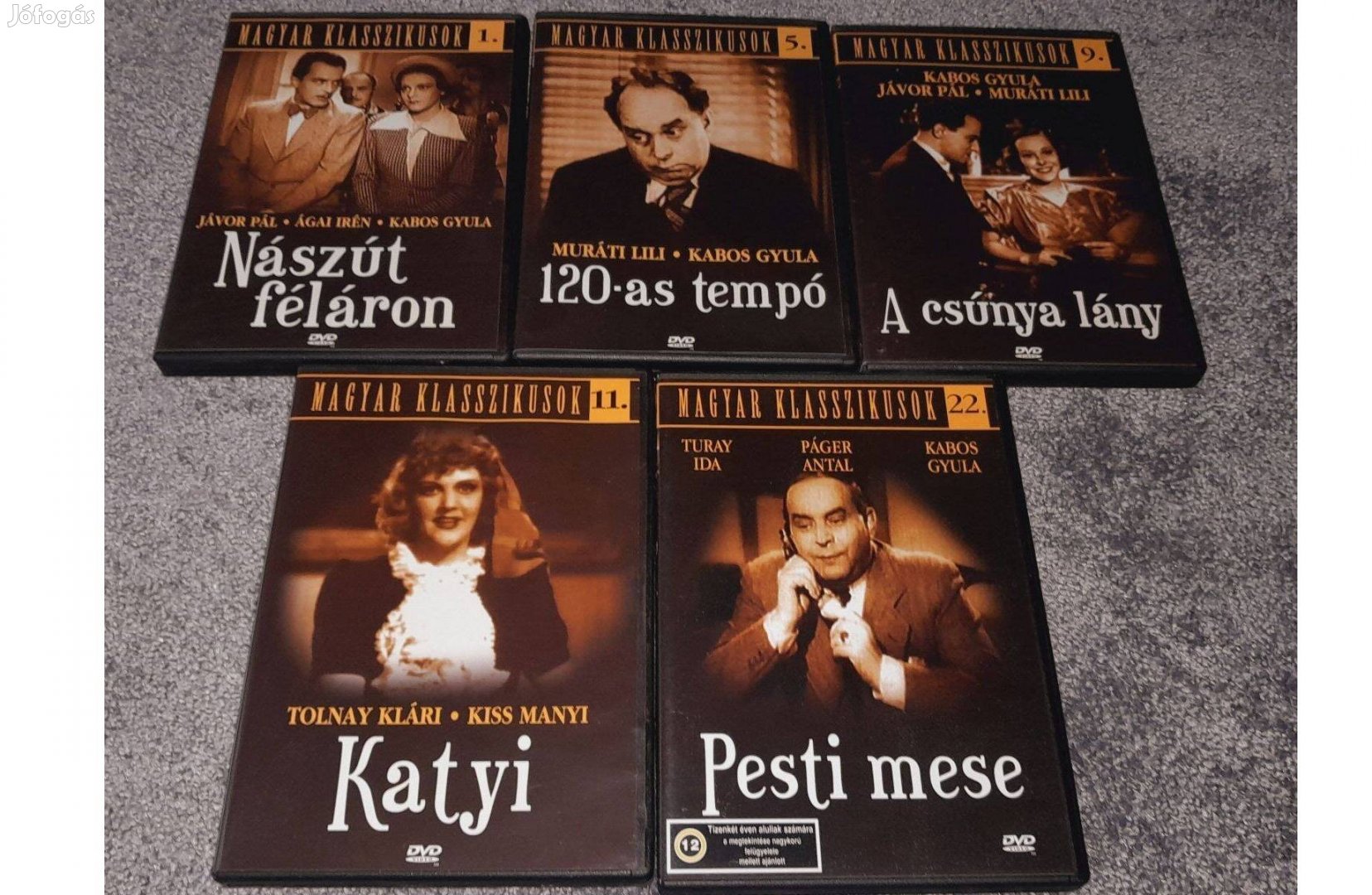 5db régi Magyar klasszikusok DVD Nászút féláron 120-as tempó Katyi