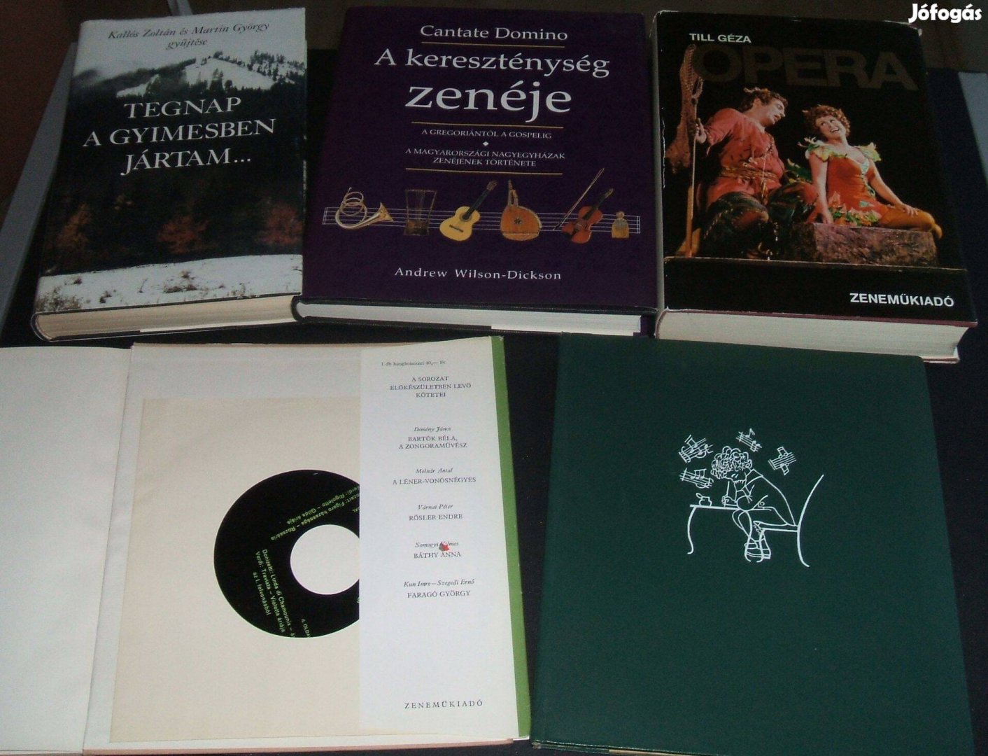 5db ritka zenei könyv könyvcsomagegyben,vagy bontva