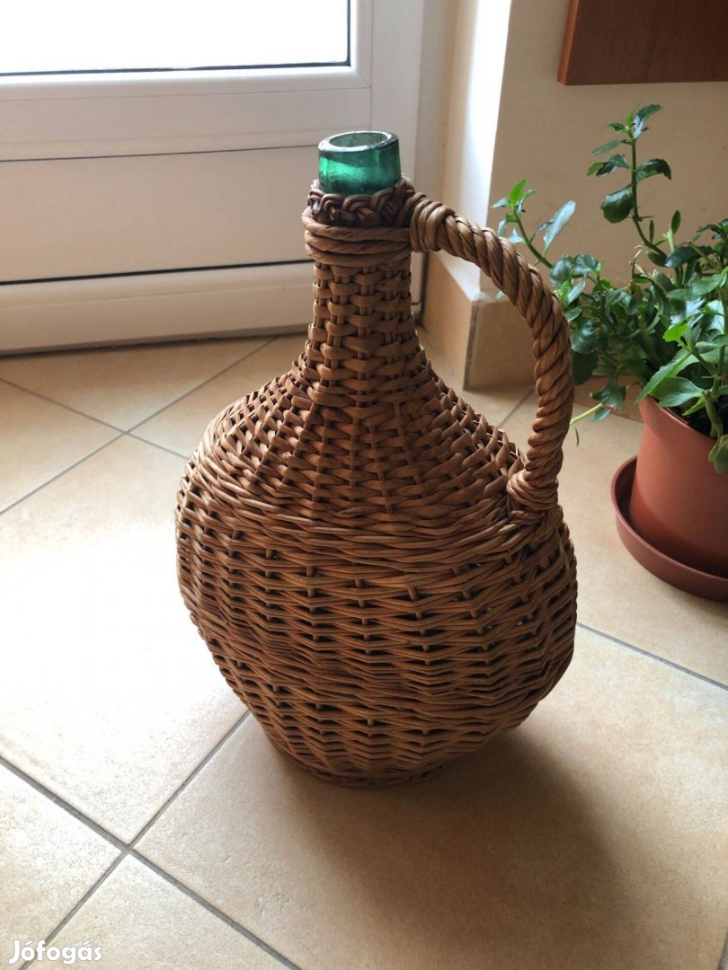5l vesszőfonatos demizson retró