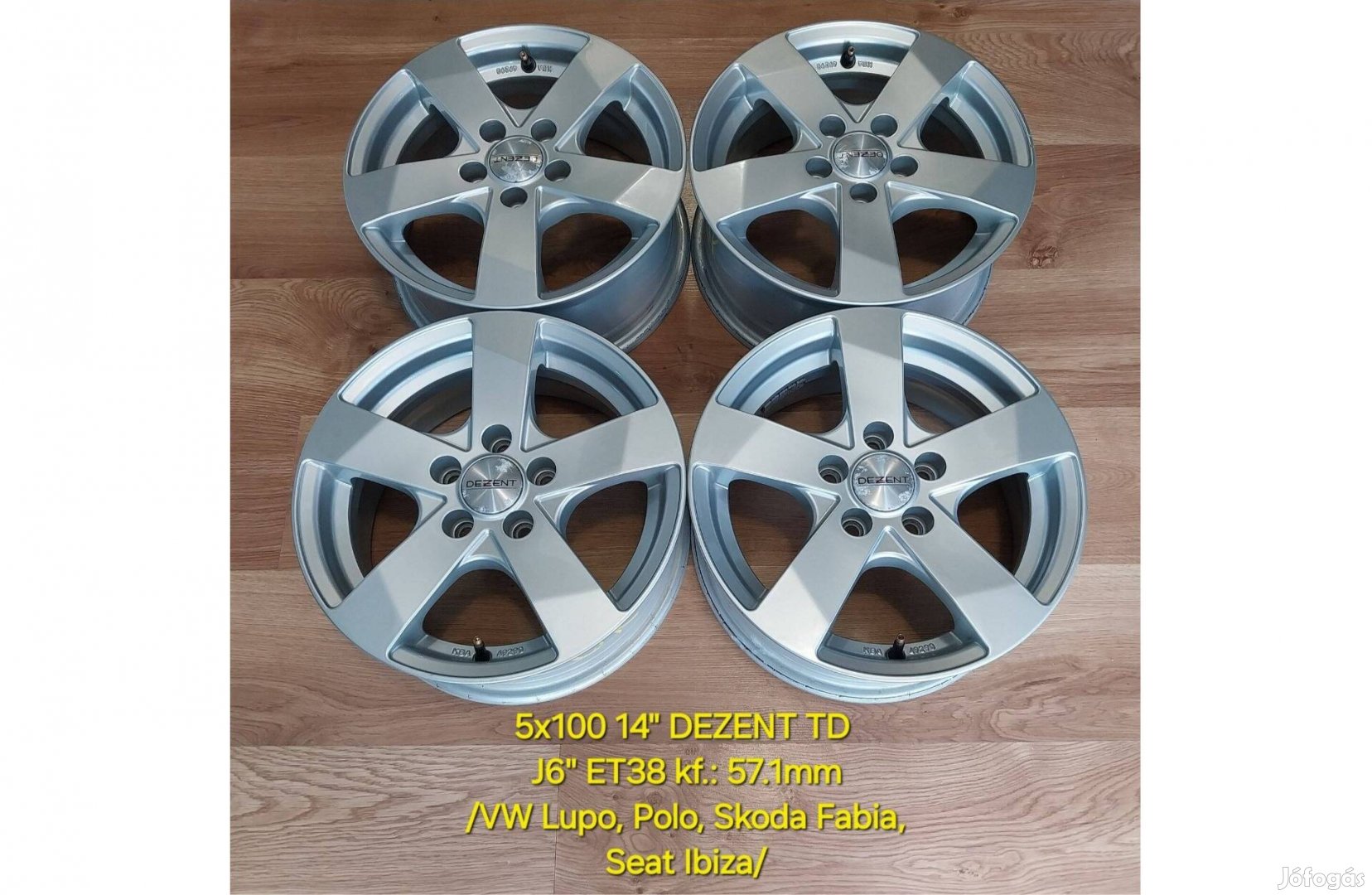 5x100 14" Dezent TD - VW Polo, Skoda Fabia alufelni garnitúra -újszerű