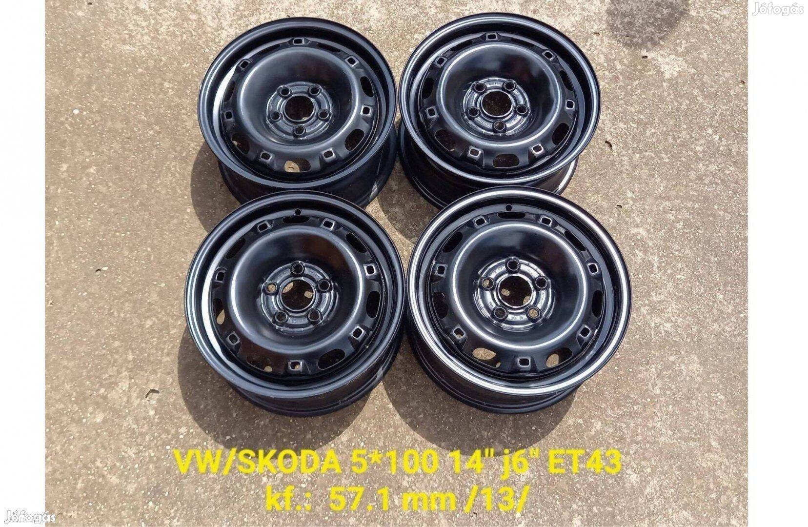5x100 14" Skoda Fabia/VW Polo gyári lemezfelni garnitúra