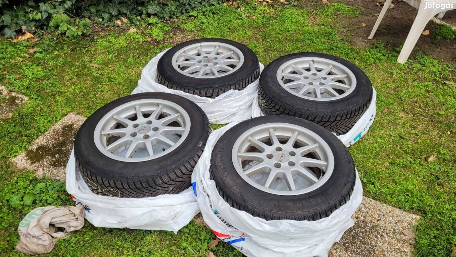 5x100 15" alufelni + 185/60 R15 Vredestein Wintrac téli szett