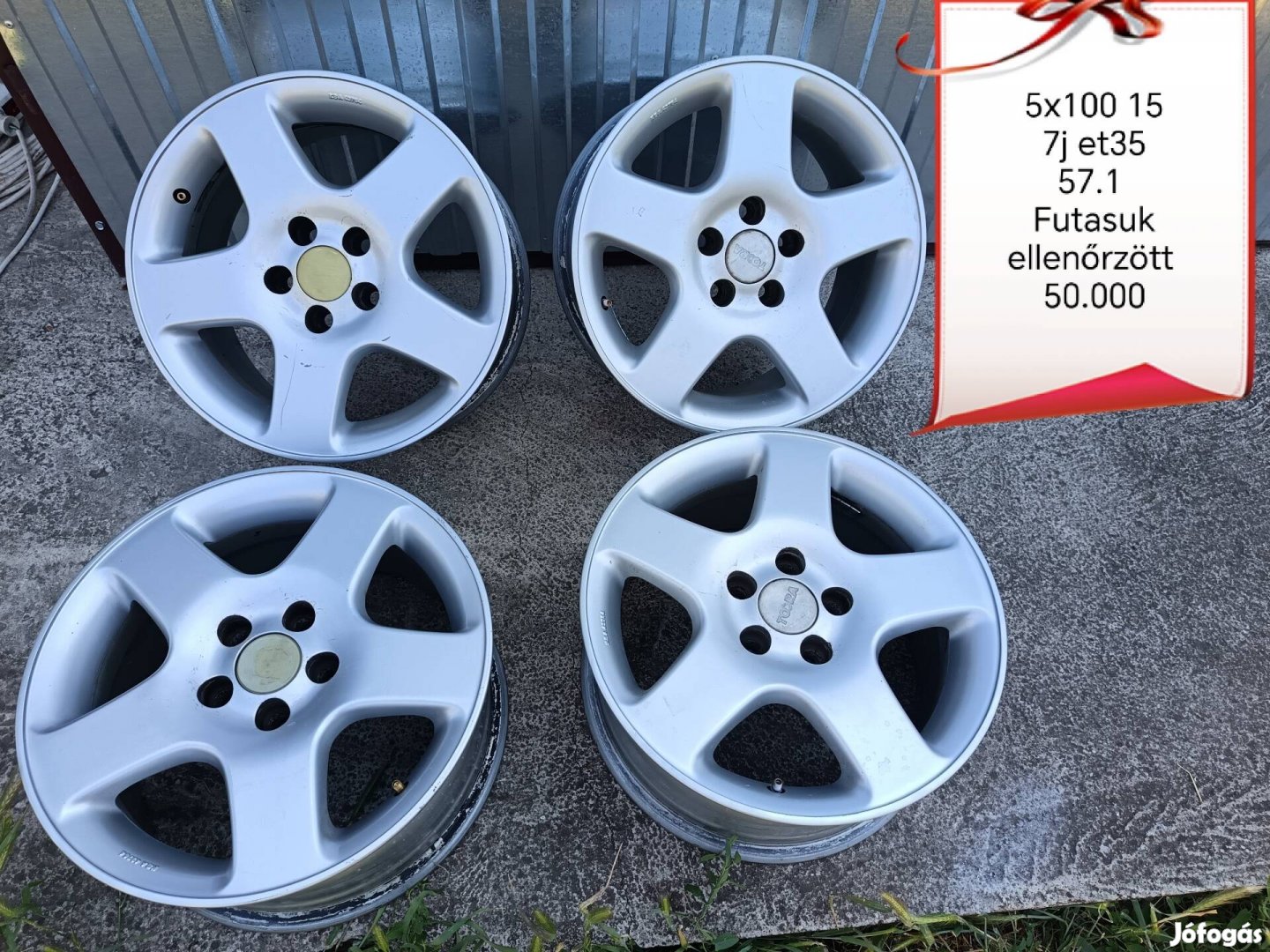 5x100 15 col alufelni szett 