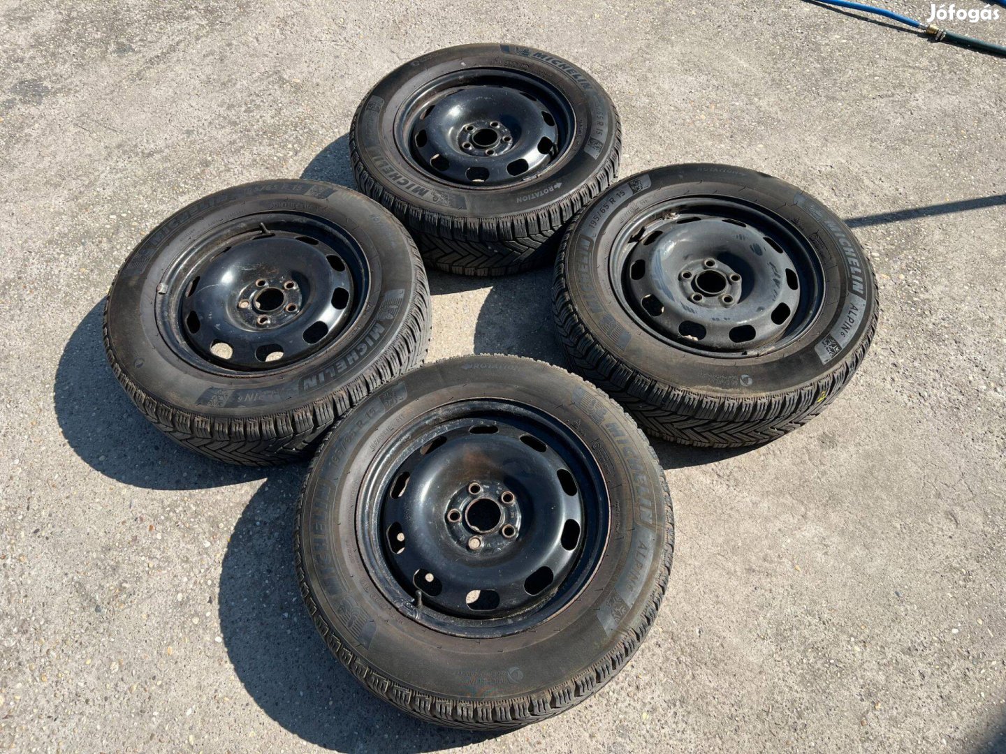 5x100 15 vw lemez felni 195/65 michelin téli gumik