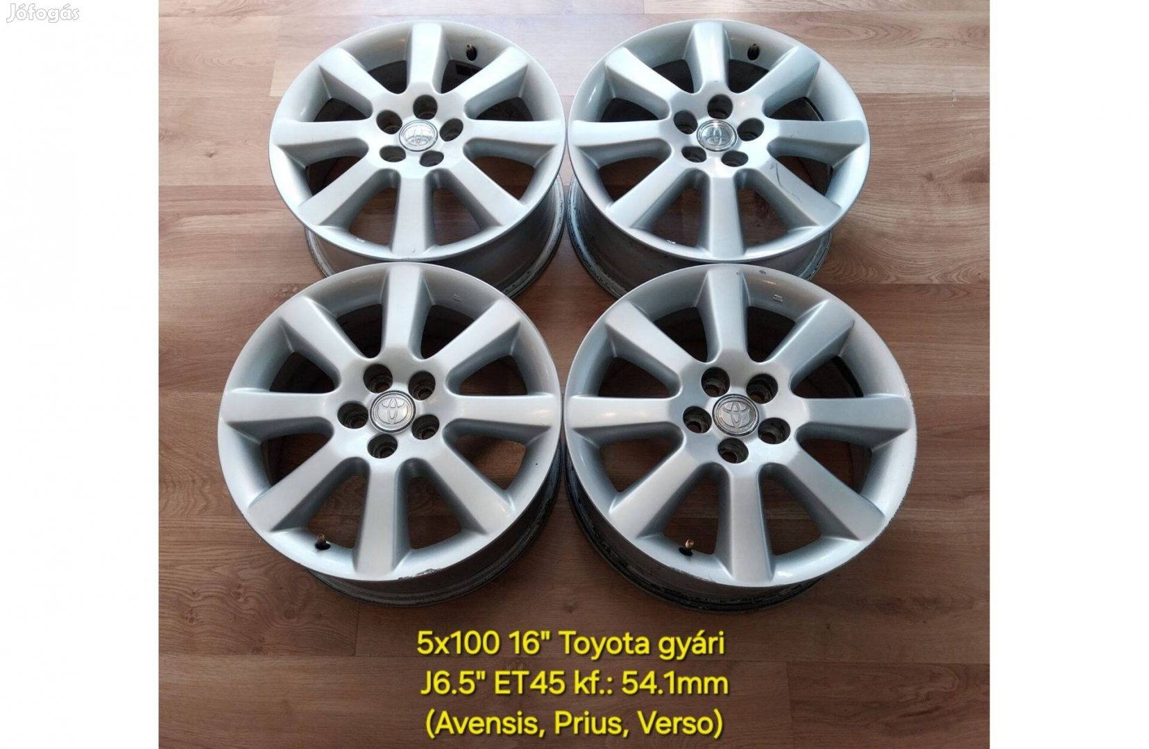 5x100 16" Toyota gyári alufelni garnitúra /Avensis, Verso, Prius/
