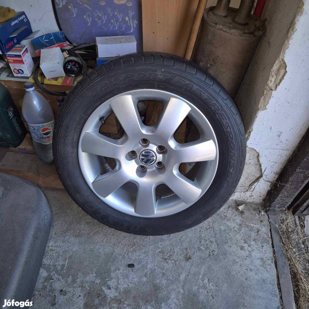5x100 16 gyári vw alufelni gumival