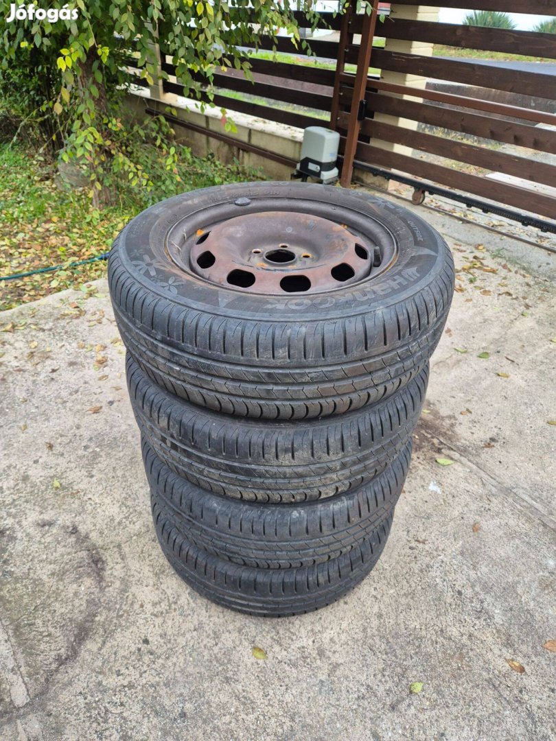 5x100 57,1 et38 vw lemezfelni 195/65r15 hankook nyárigumikkal 5mm prof