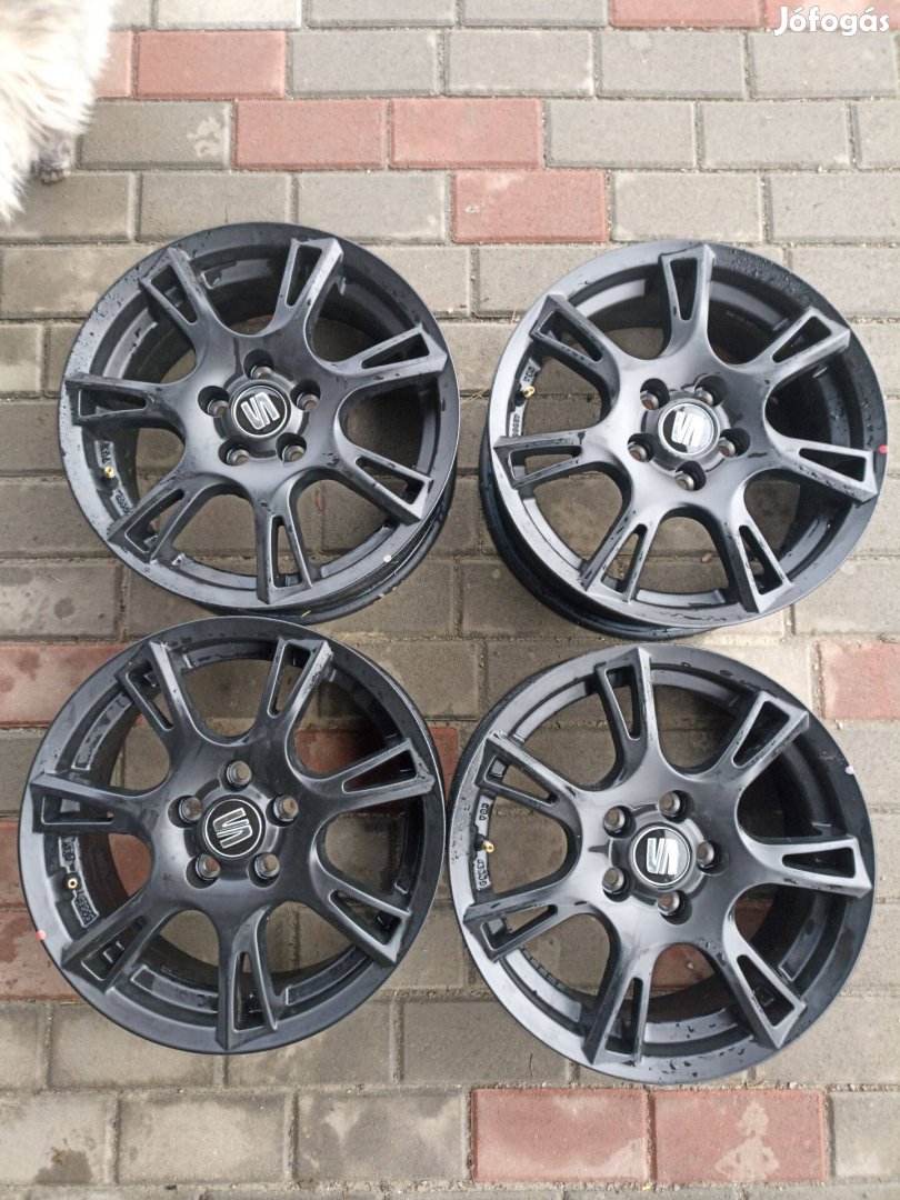 5x100 6x15" r15 et38 Gyári új matt fekete Seat, Vw alufelni garnitúra