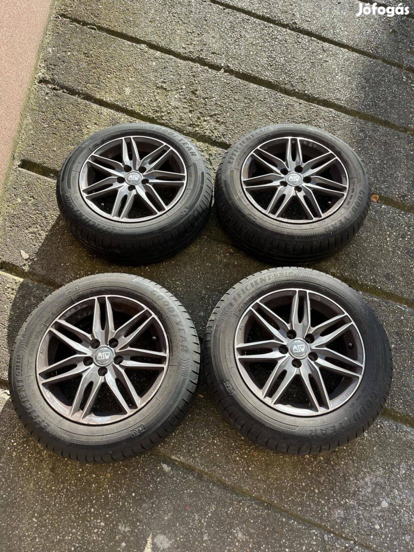 5x100 MSW Felni + 185/65R15 Goodyear nyárigumik