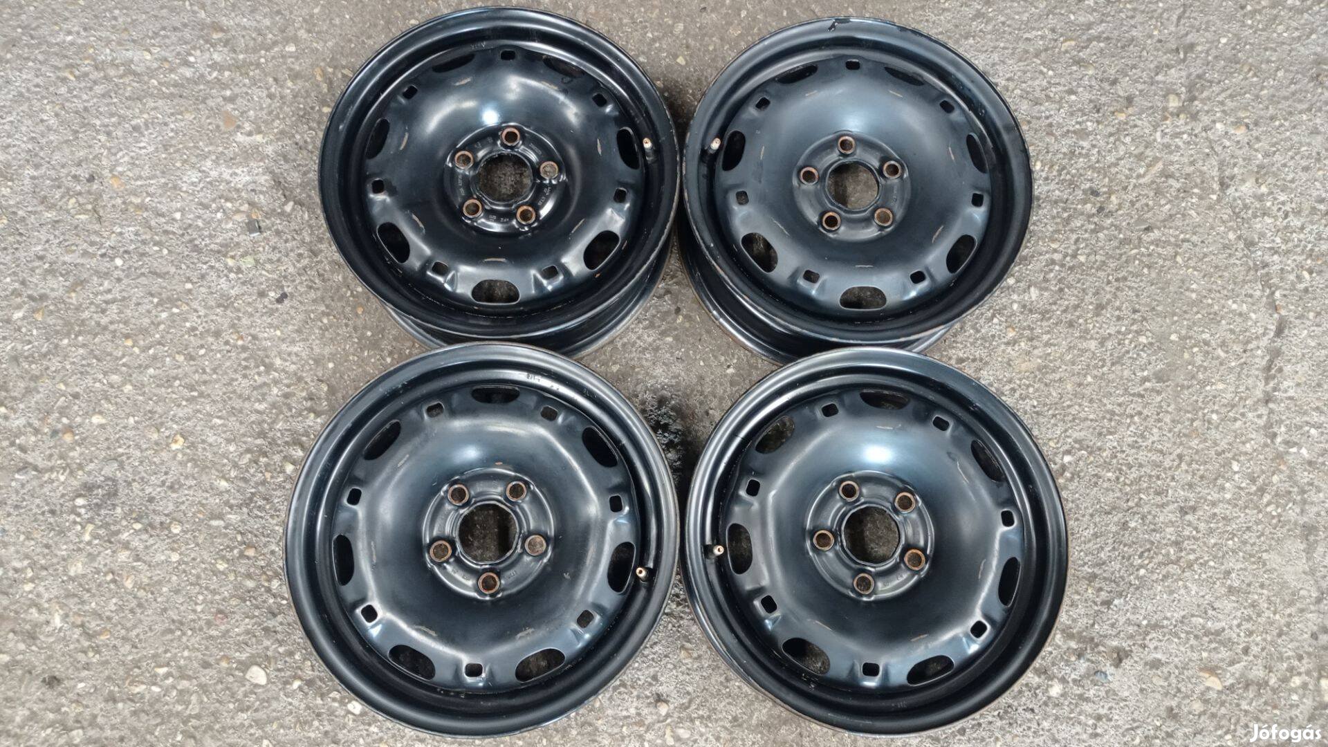 5x100 lyukosztású 14 colos használt Gyári Volkswagen acél felni garnit