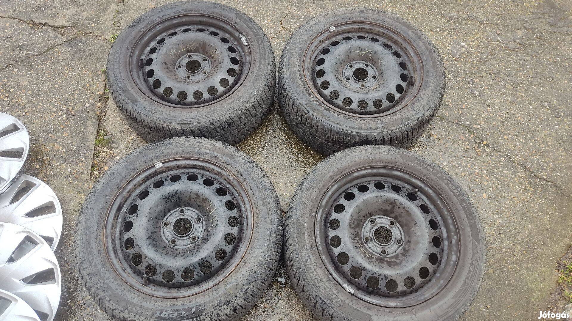 5x105 16" Opel gyári lemezfelni + Tpms + régi téligumi