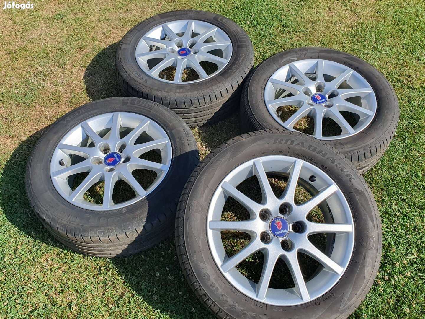 5x110 Saab 93 95 gyári alufelni 6,5x16 ET41 215/55 R16 nyárigumi 