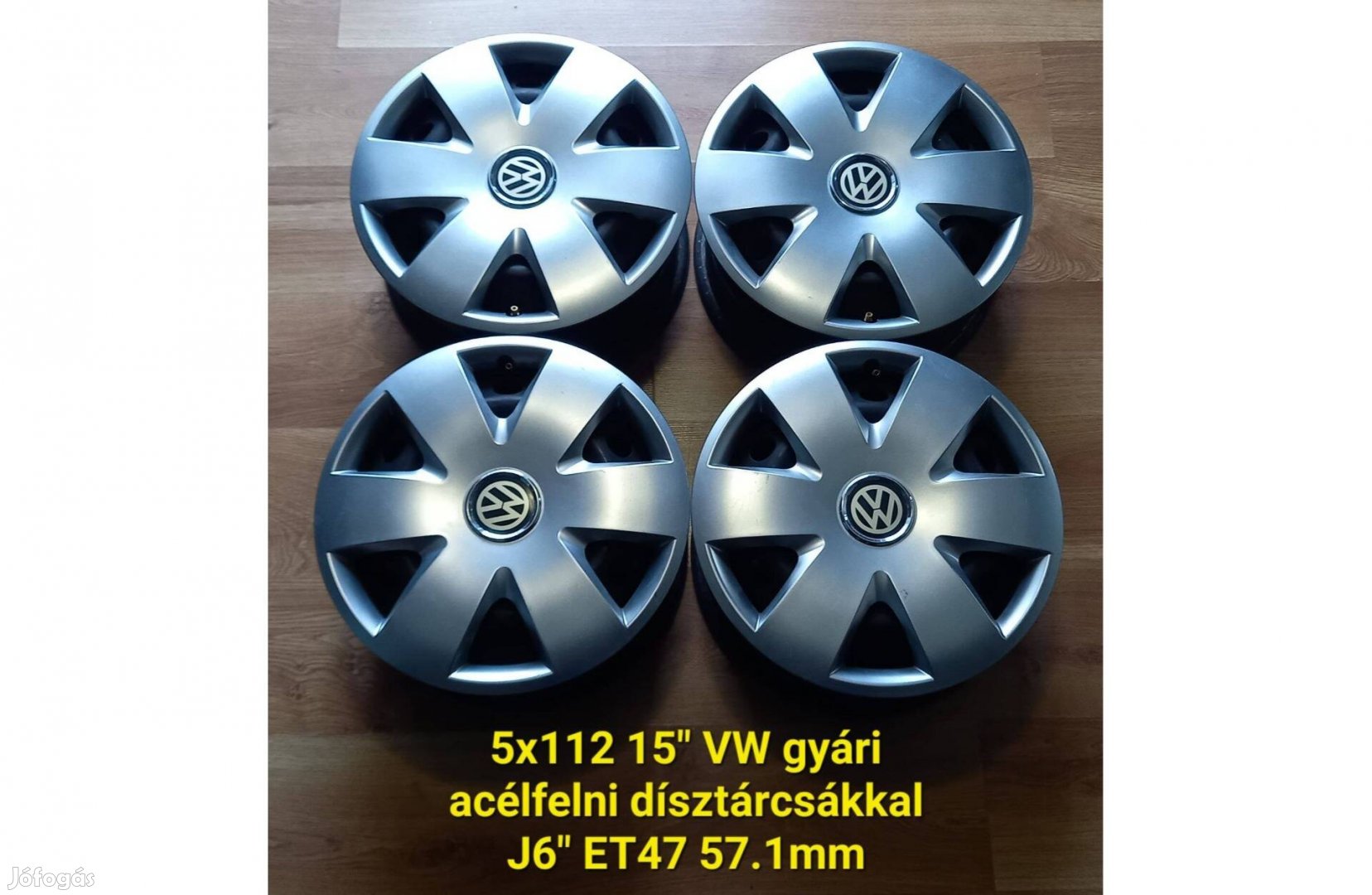 5x112 15" VW Golf/Jetta lemezfelni garnitúra dísztárcsákkal