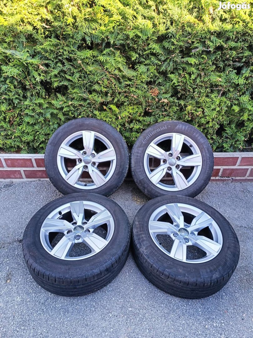 5x112 16 / 16" Gyári Audi alufelni 205/60 R16 Continental nyári gumi