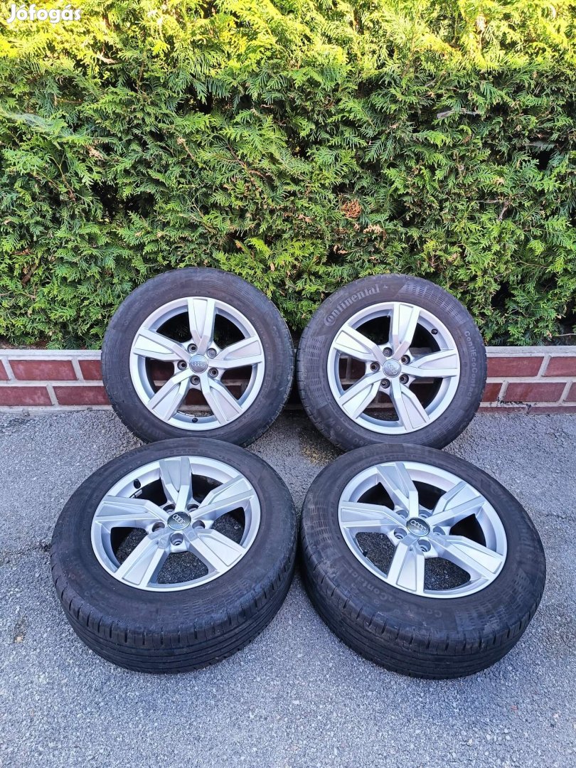 5x112 16 / 16" Gyári Audi alufelni 205/60 R16 Continental nyári gumi