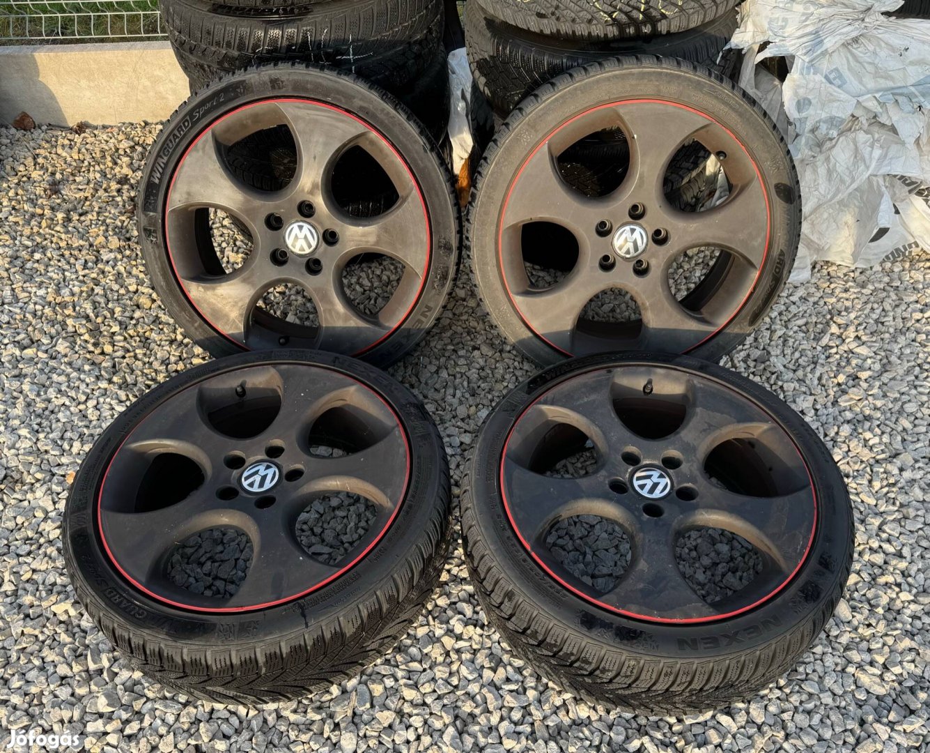 5x112 18" Gyári VW GTI alufelni, 225/40 R18 Nexen téli gumival