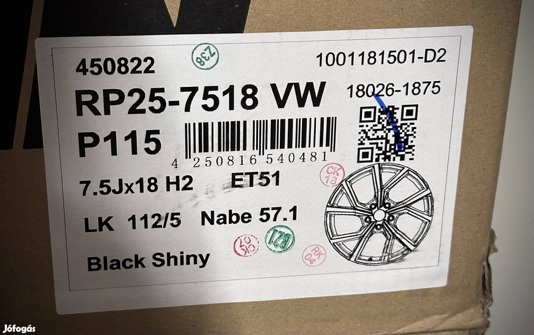 5x112 18 zoll Uj alufeknik Golf A3 Caddy Octavia srb