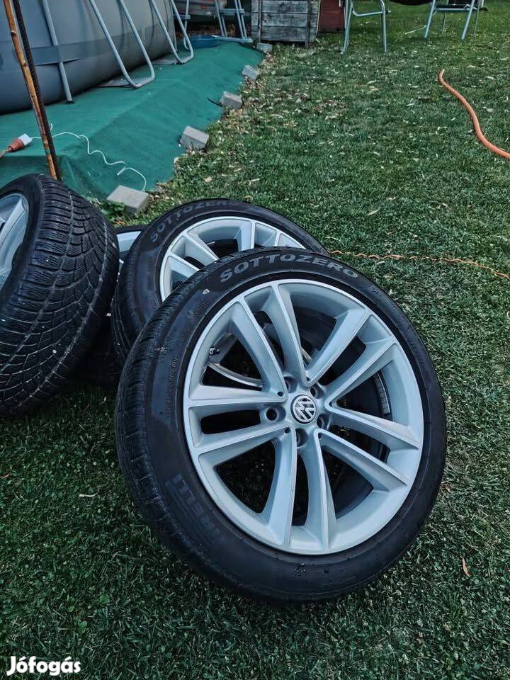 5x112 19" gyári alufelnik, szenzorokkal, téli gumikkal: BMW, Audi, VW