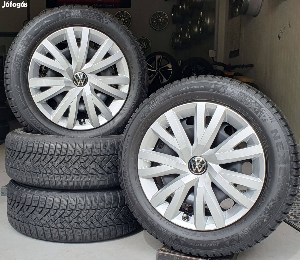 5x112 Volkswagen lemezfelni újszerű 205/55 R16 téli gumik /K223