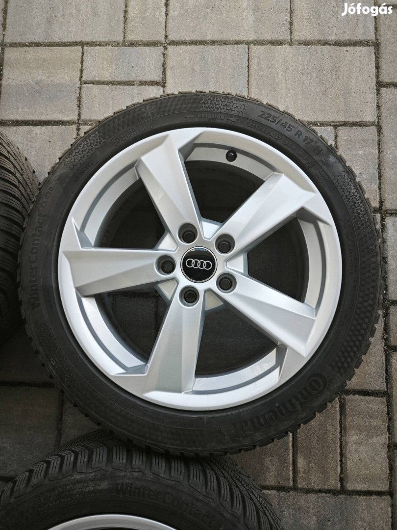 5x112 audi 17" újszerű alufelni 225/45 Continental téli gumi