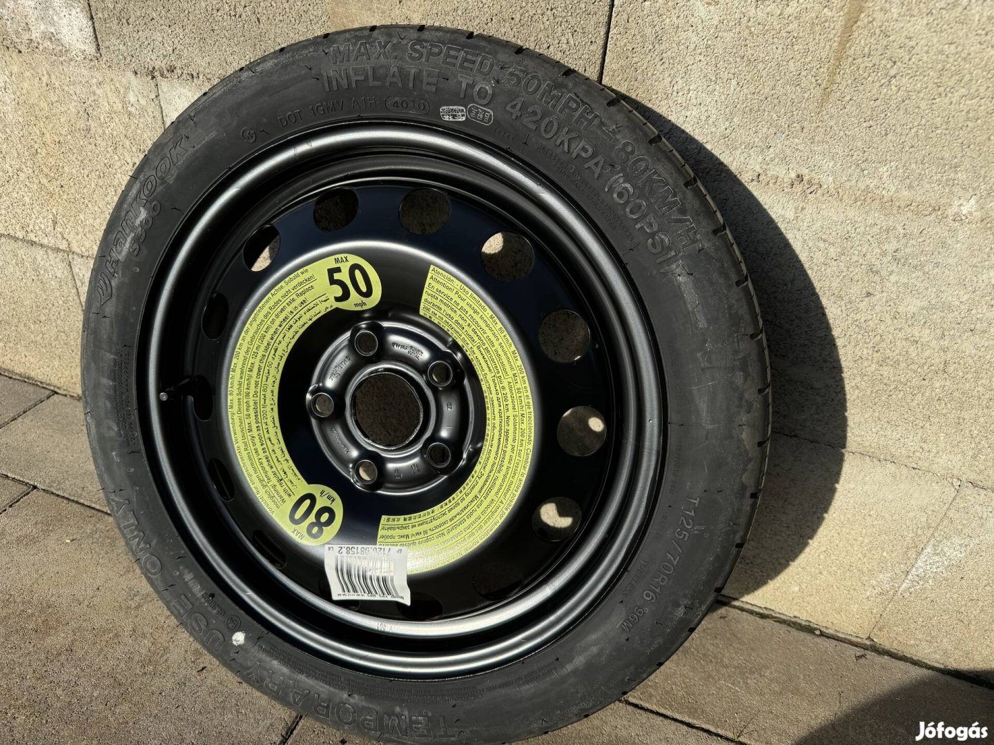 5x112 mankókerék mankó kerék pótkerék pót kerék defekt vw R16 audi