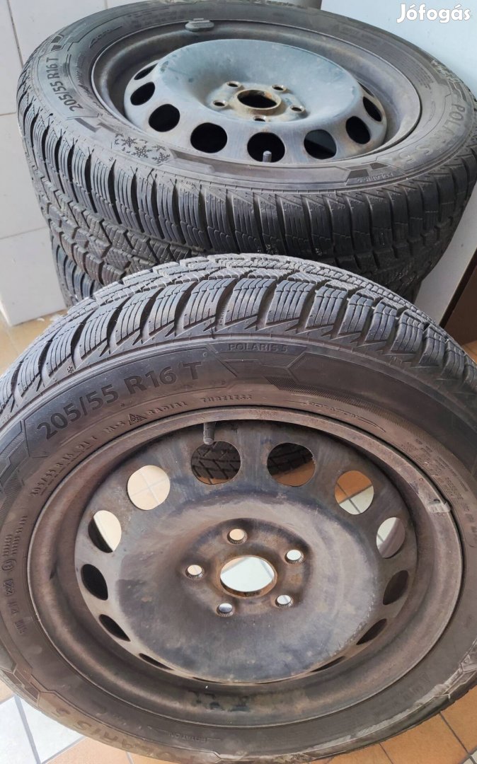 5x112 r16 Volkswagen lemezfelni szett 205/55 r16 téli gumival 