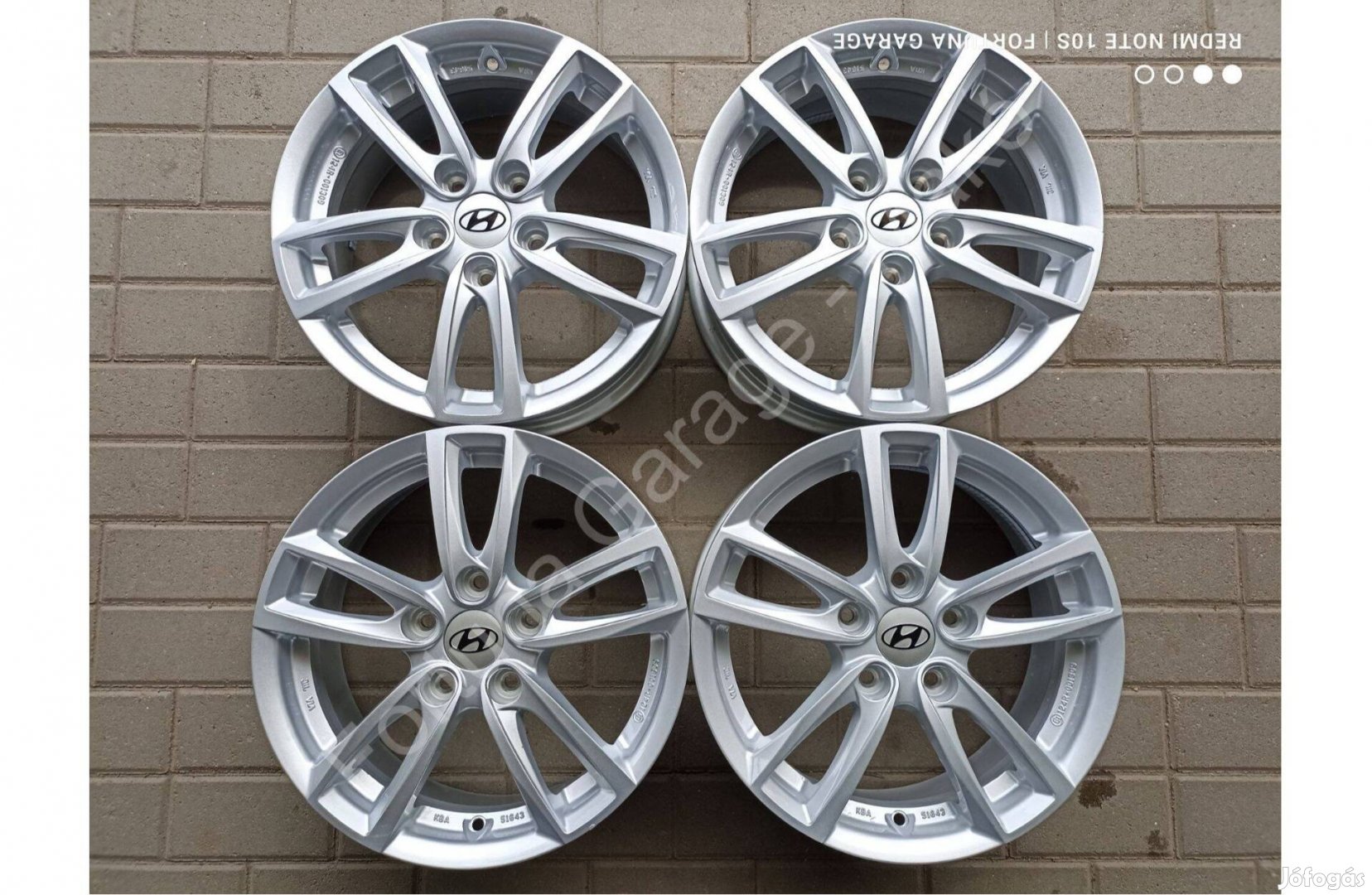 5x114,3 16" Hyundai (Kia/ Mazda) újszerű alufelni garnitúra