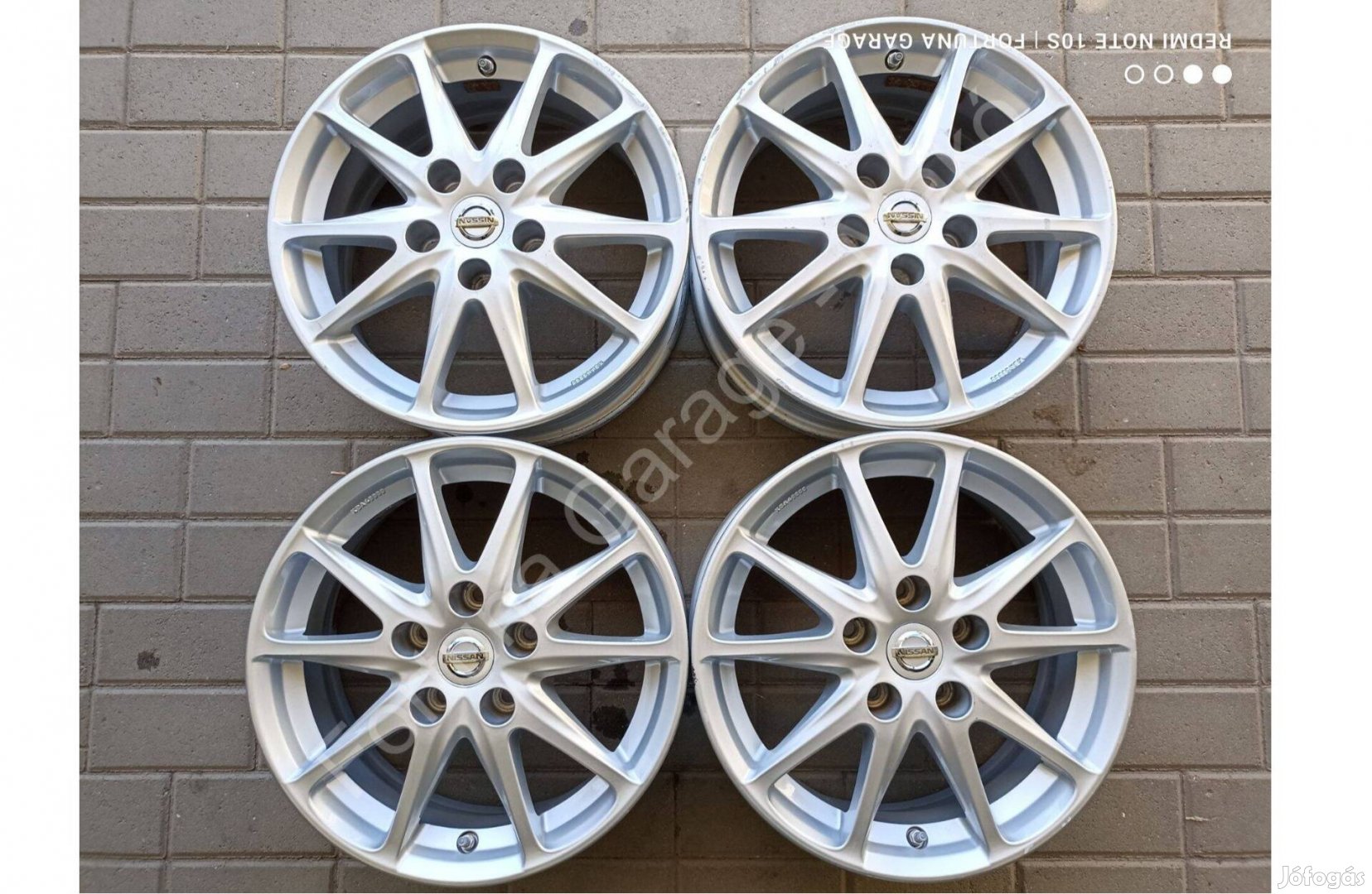 5x114,3 16" Nissan használt alufelni garnitúra