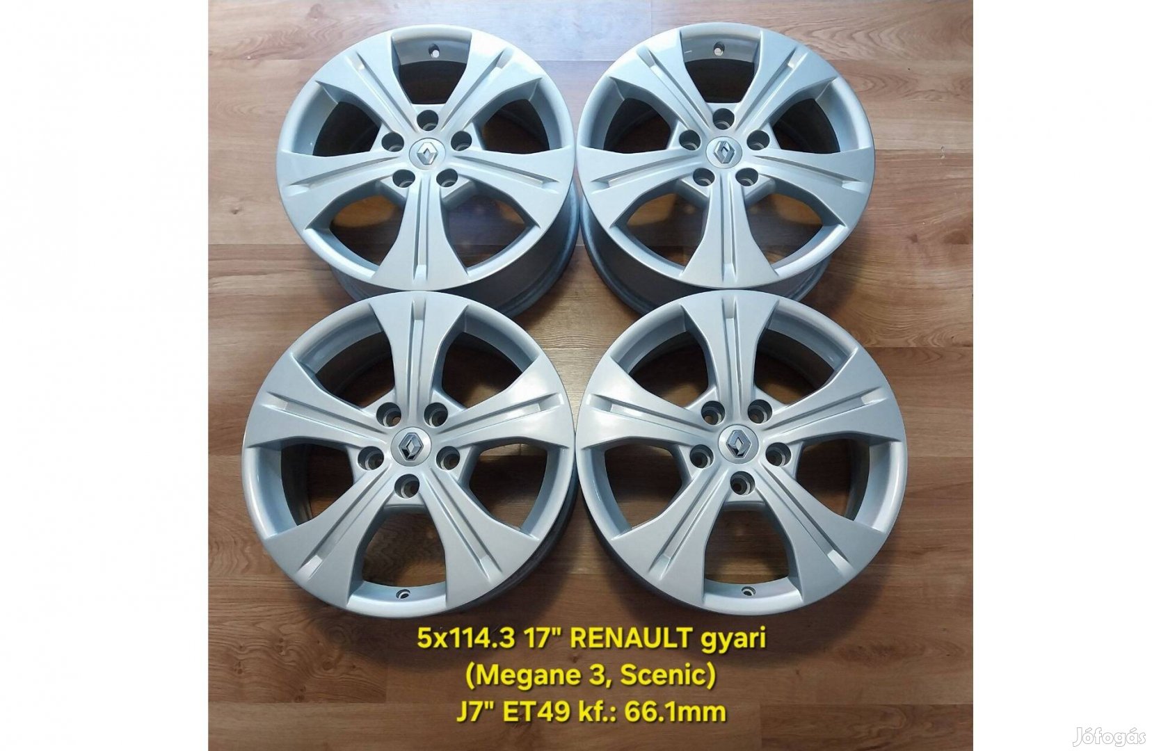 5x114.3 17" Renault /Megane, Scenic, Fluence gyári alufelni garnitúra