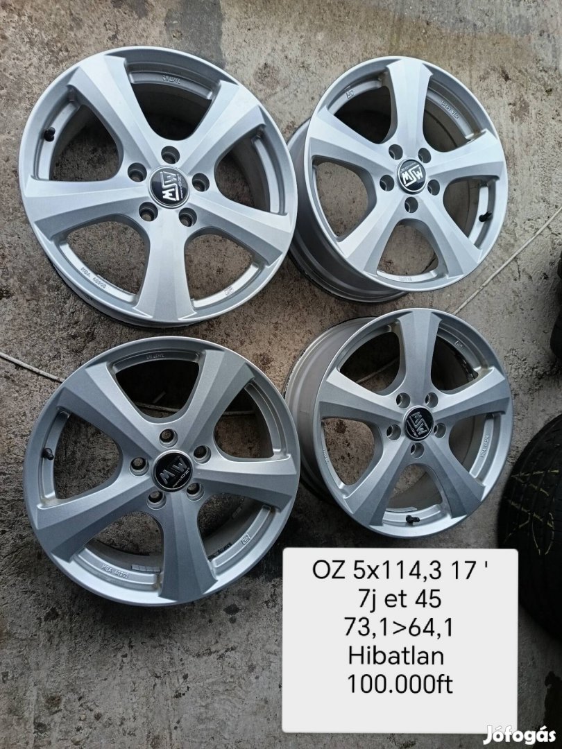 5x114,3 17 col alufelni szett 
