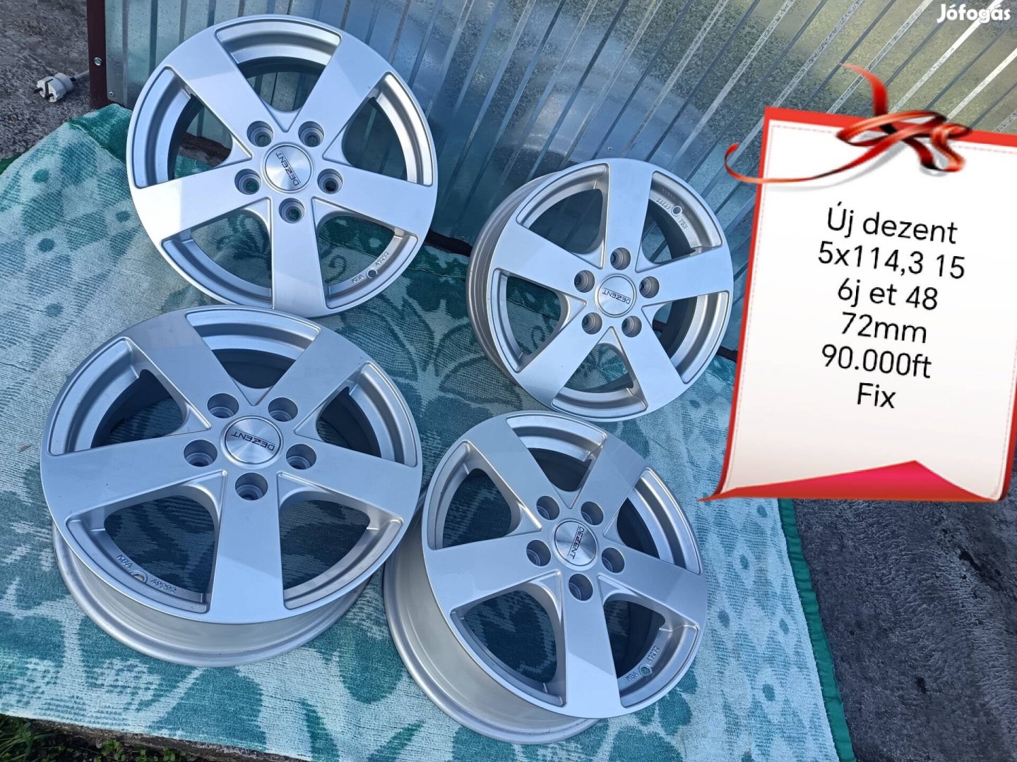 5x114,3 új dezent 15 col alufelni szett ,kia,mazda,Hyundai 