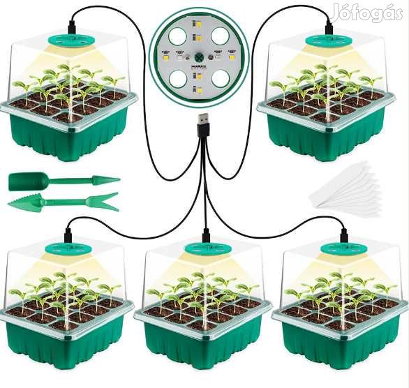 5x12db-os &Uuml;ltetőbox Szett  Növénynelelő lámpával Kábellel