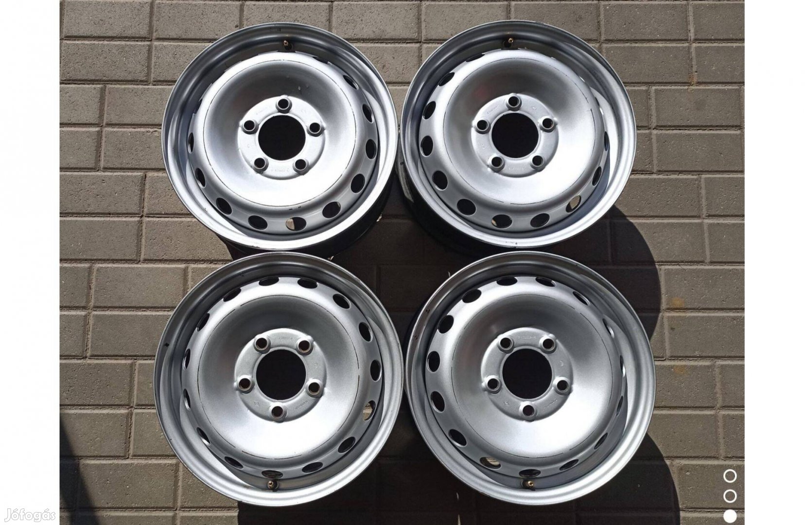 5x130 16" Opel/Renault újszerű lemezfelni garnitúra (646)