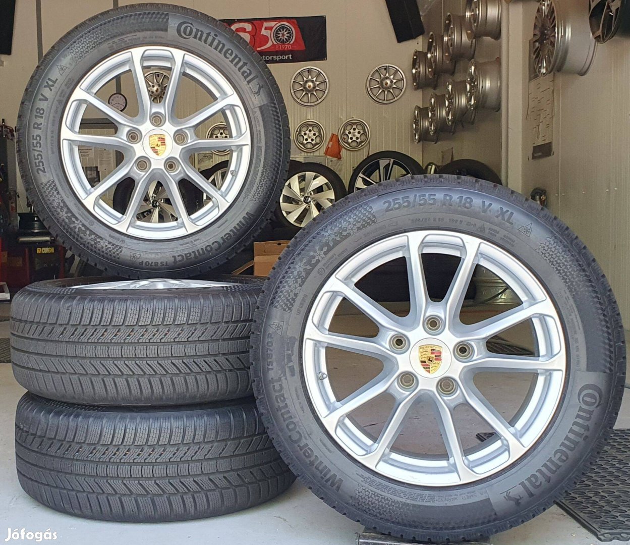 5x130 Gyári Porsche Cayenne felni 255/55 R18 újszerű téli gumik +Tpms