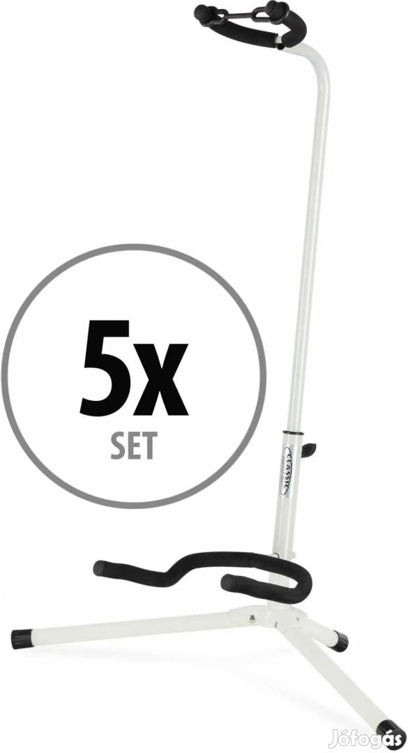 5x Classic Cantabile GS-30 WH Gitár Állvány Fehér
