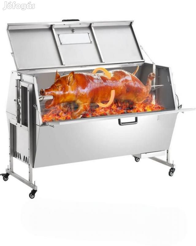 60 W-os motoros, fedeles rozsdamentes acél forgónyársas