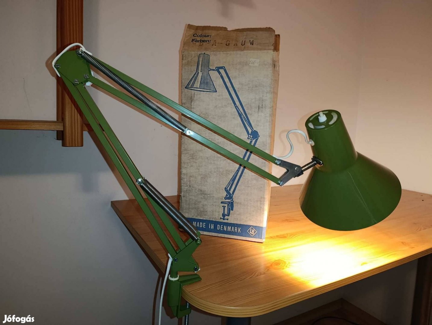 60 SOHA Nem Használt! LB CB42 Dánia Zöld asztali lámpa