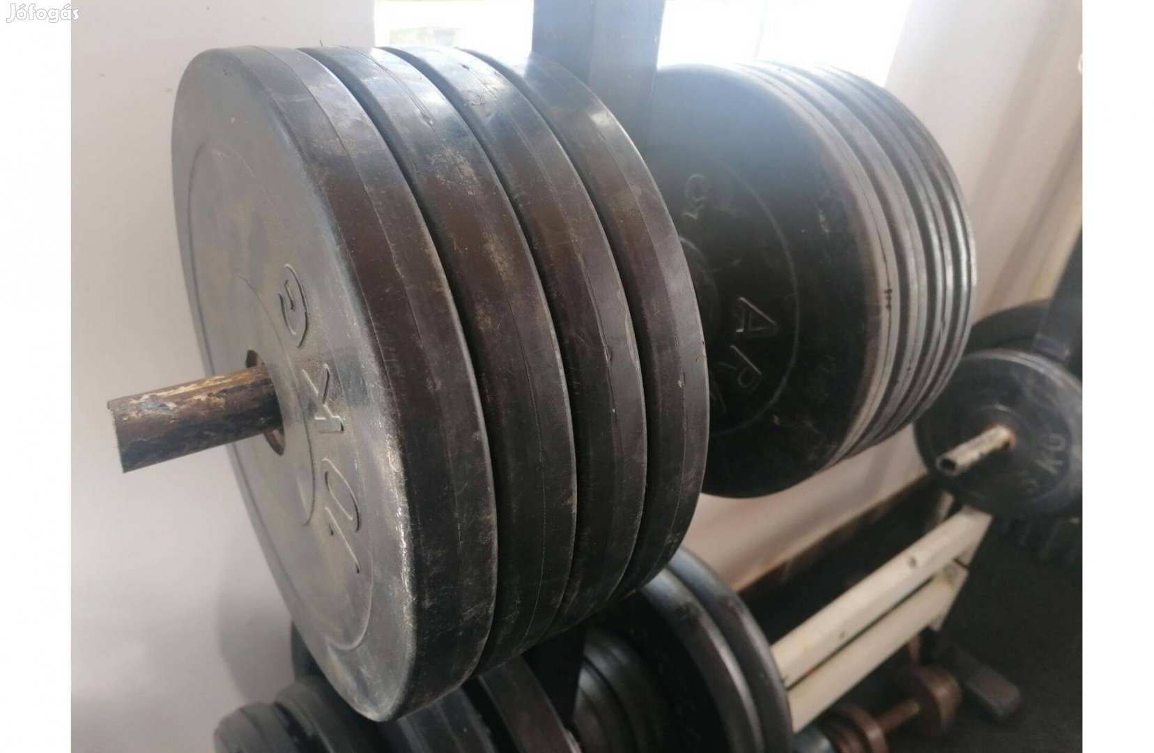 60 kg gumírozott súlyzó tárcsa, 31mm gyári súly