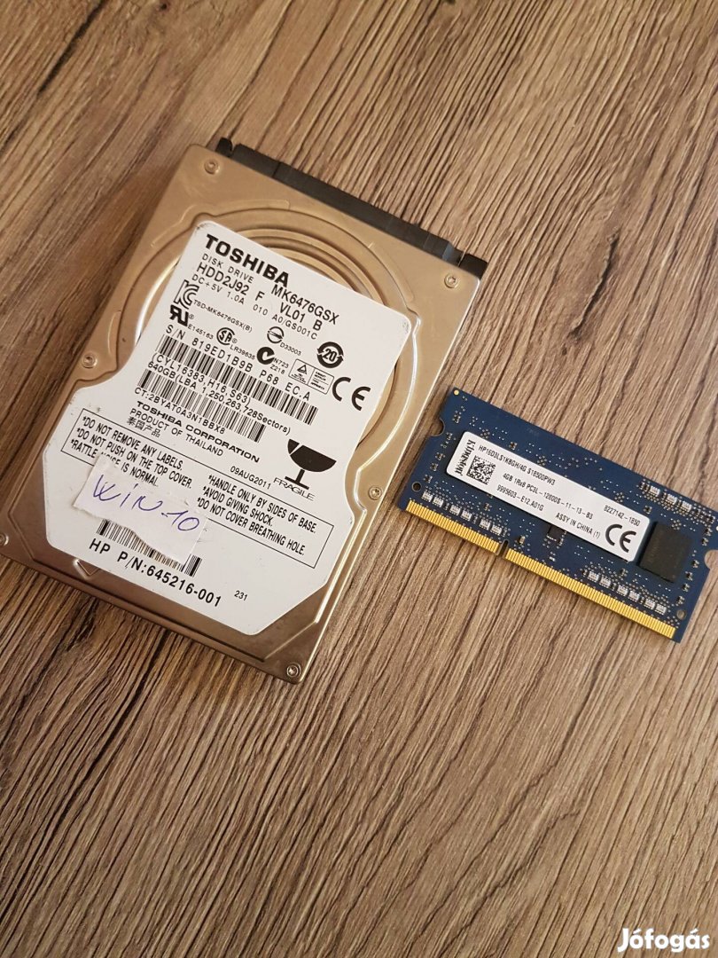 640 GB Toshiba vinyó és 4 GB Ram eladó Pécsett !