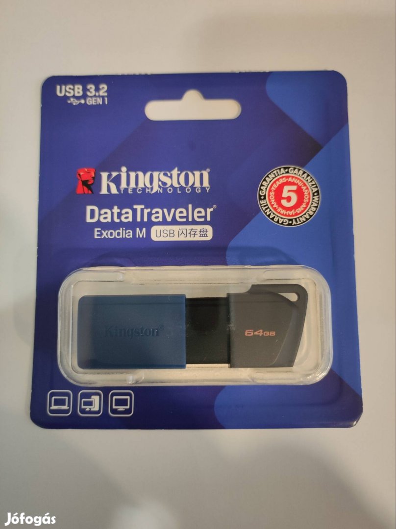 64GB Kingston pendrive Data Travel Exodia USB 3.2 új 