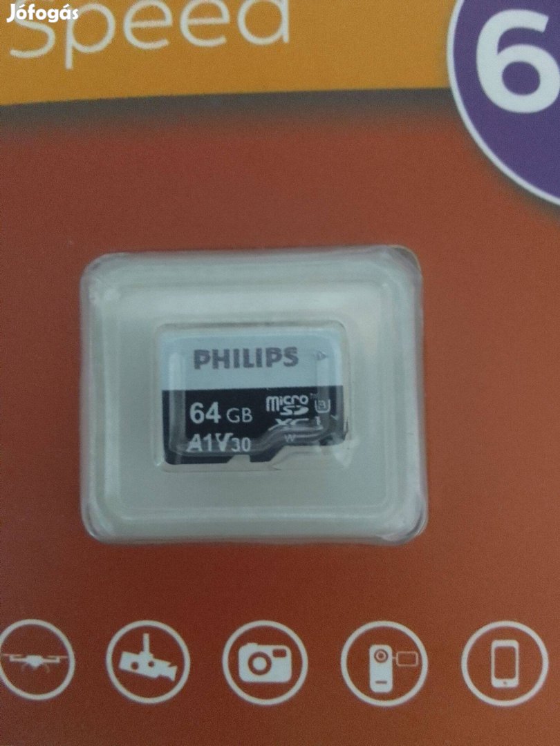 64gb sd kártya. TF kártya. micro kártya. Philips márka