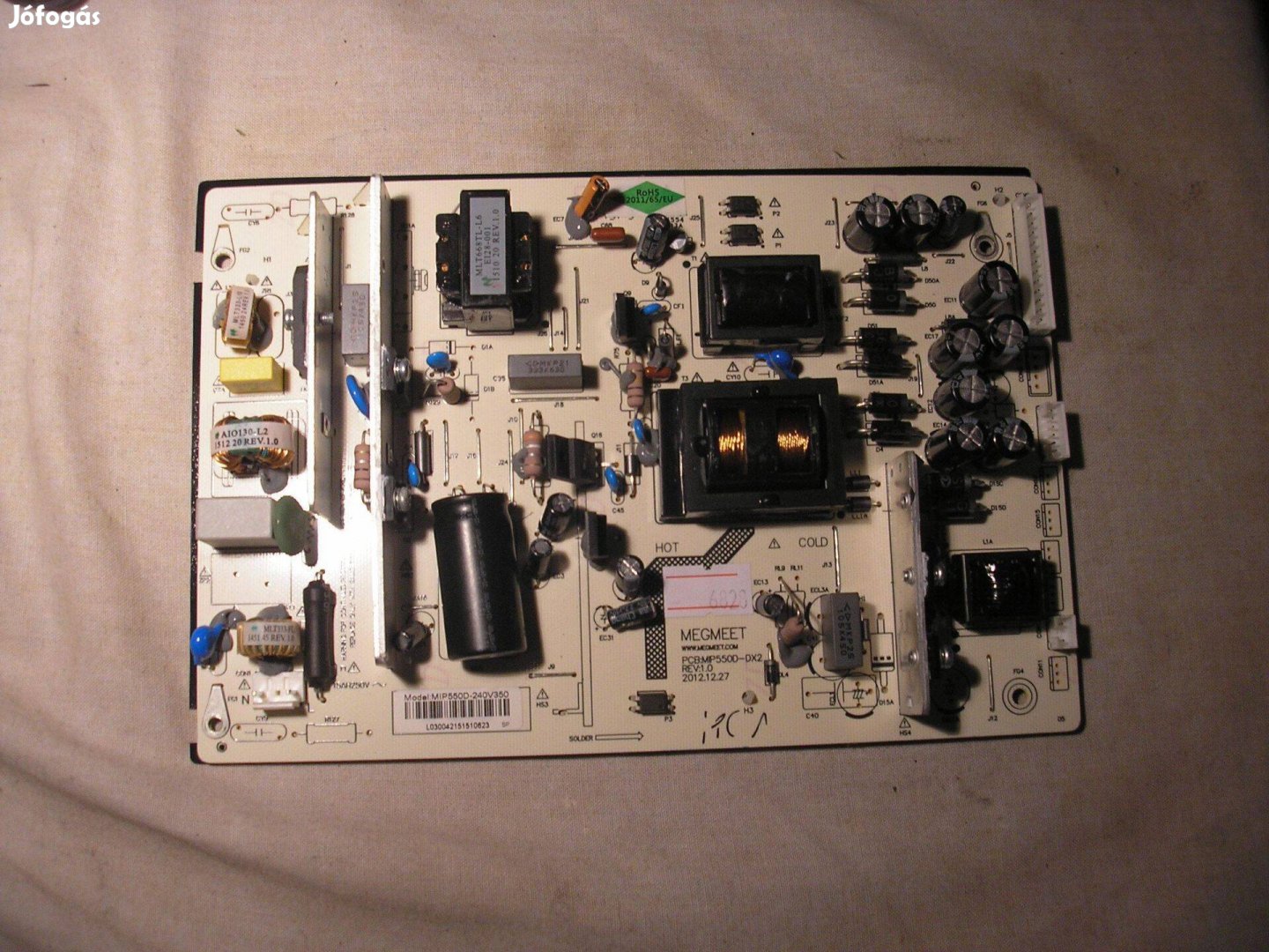6828 Sharp Aquos LC-49CFE5002E tápegység Megmeet PCB: MIP550D-DX2 REV