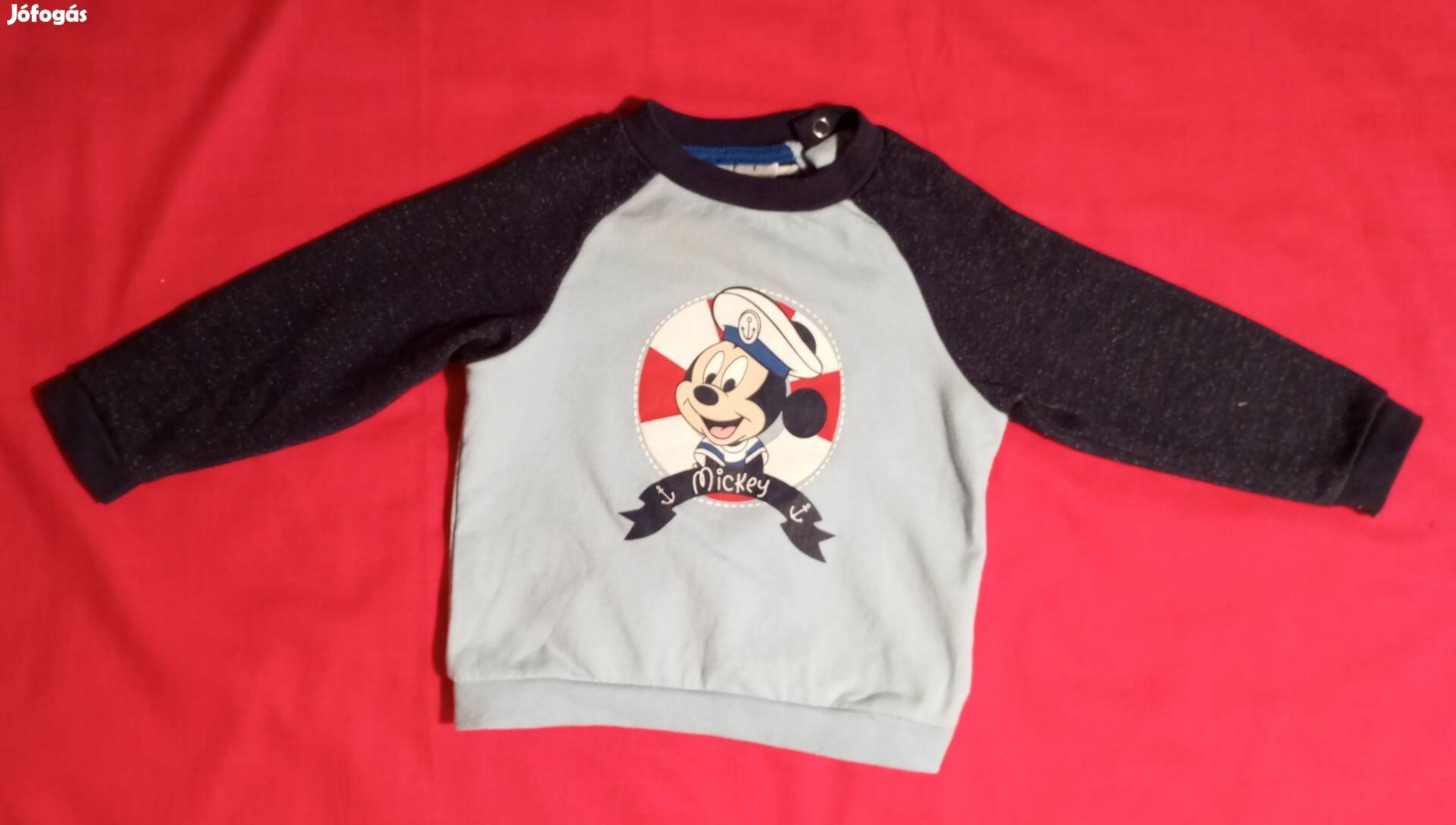68-as Disney baby kék póló, meleg felső