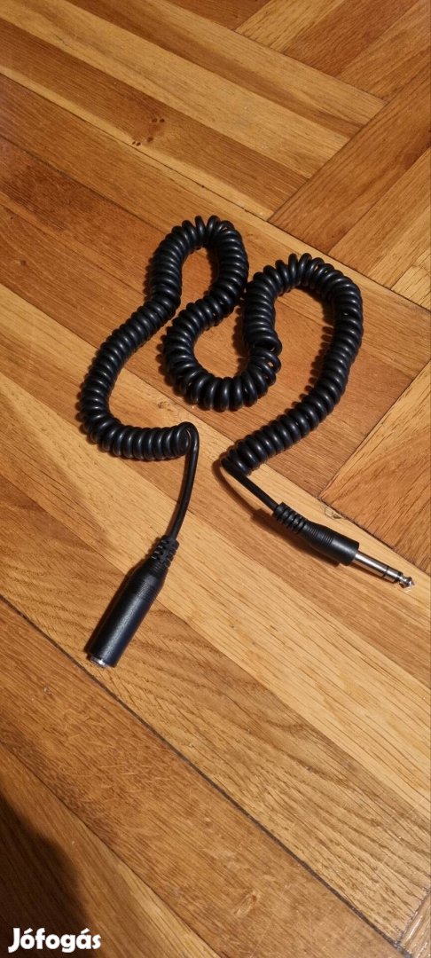 6.3 mm-es sztereó jack spirál kábel hosszabbító 