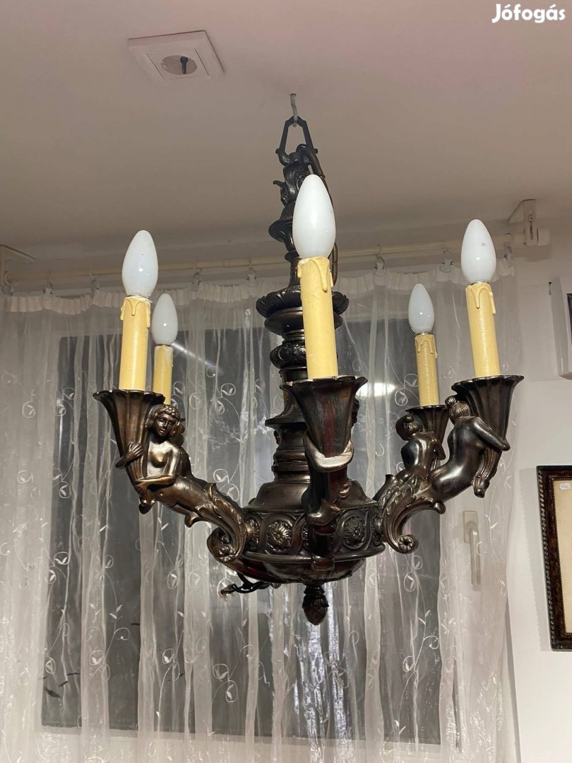 6 ágú puttós bronz mennyezeti csillár