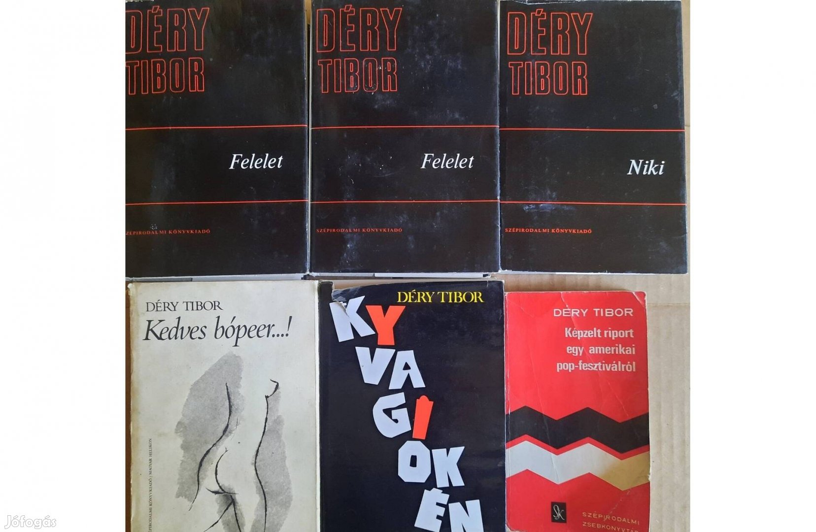 6 darab Déry Tibor könyv eladó