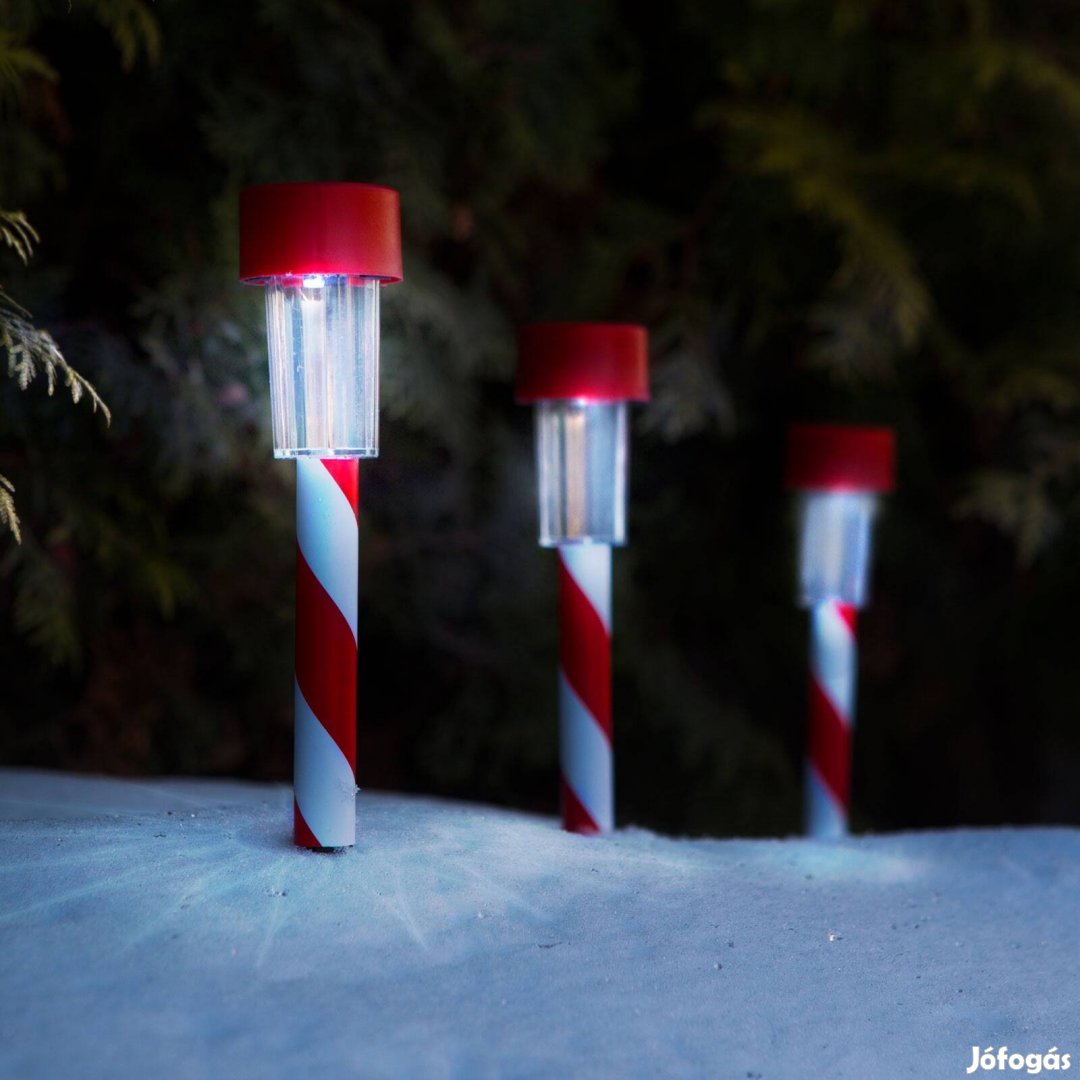 6 darab Karácsonyi északi sark bója leszúrható szolár napelemes lámpa