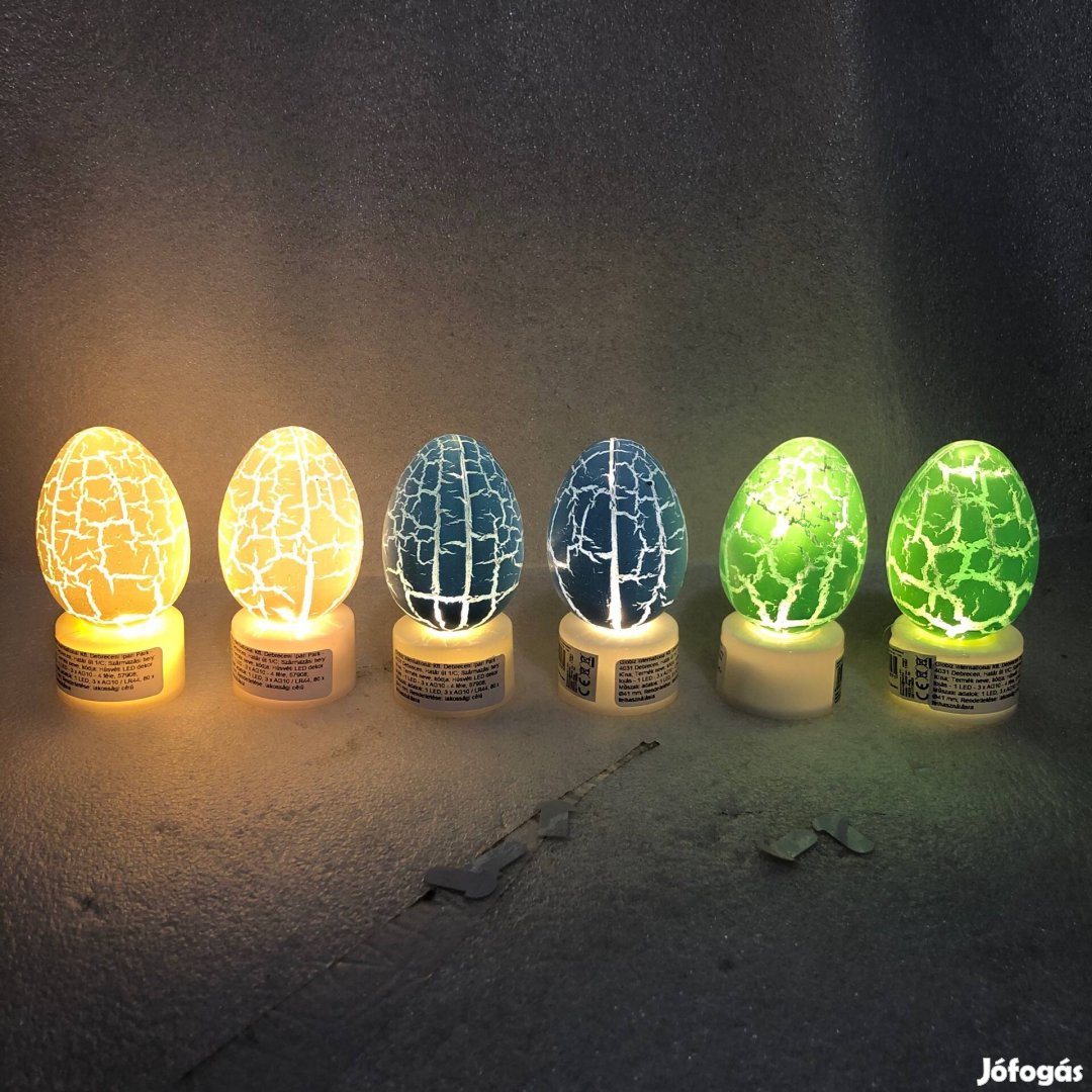 6 darab LED-es húsvéti dekorációs világítós húsvéti tojás